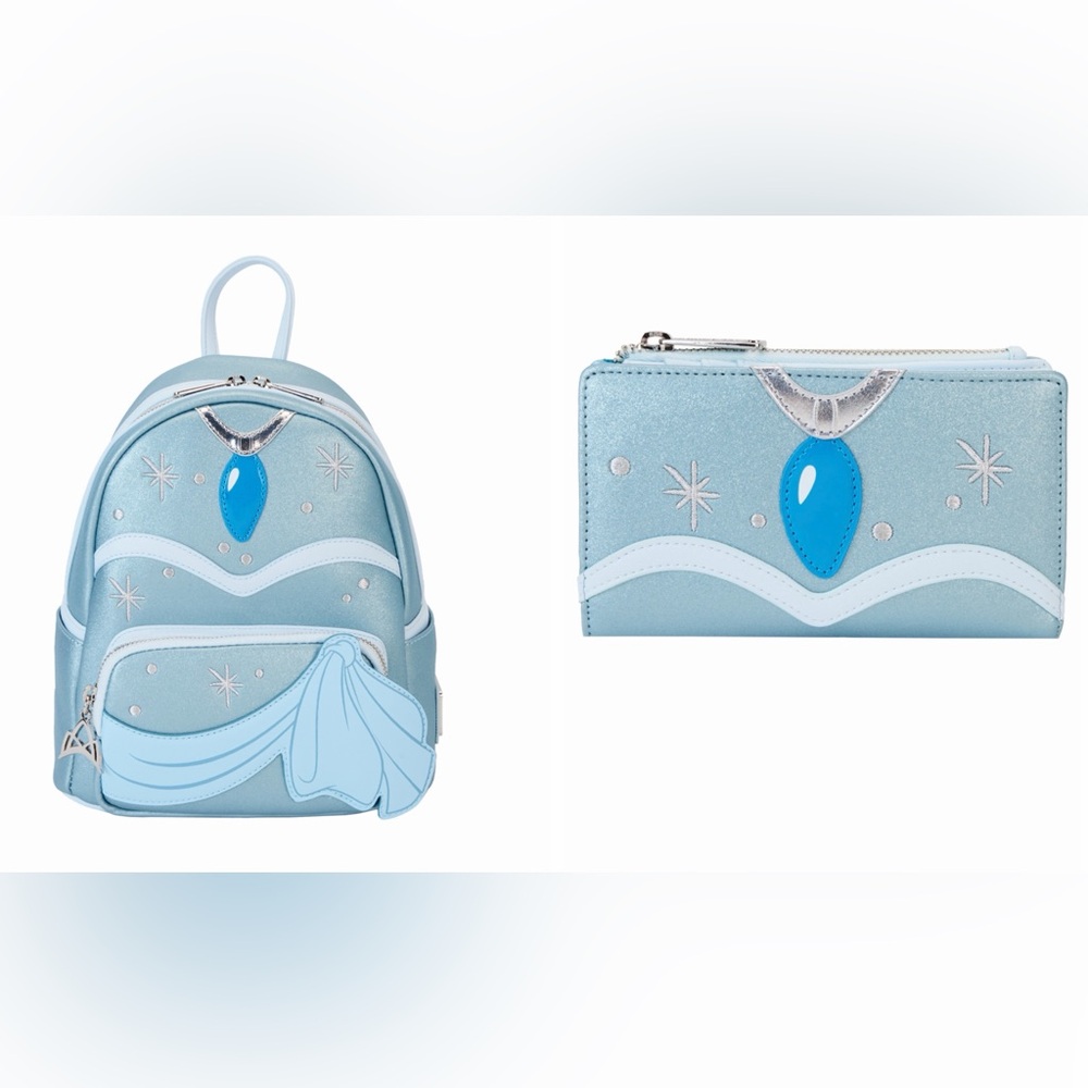 Loungefly- The Princess and the Frog Tiana Blue Gown Set of Backpack and Wallet